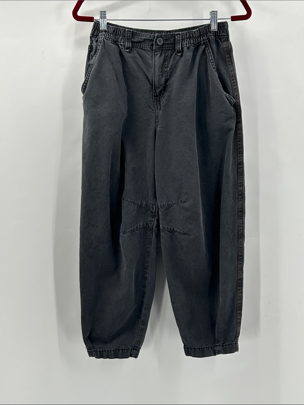 Aerie Barrel Pants Washed Black Size Small